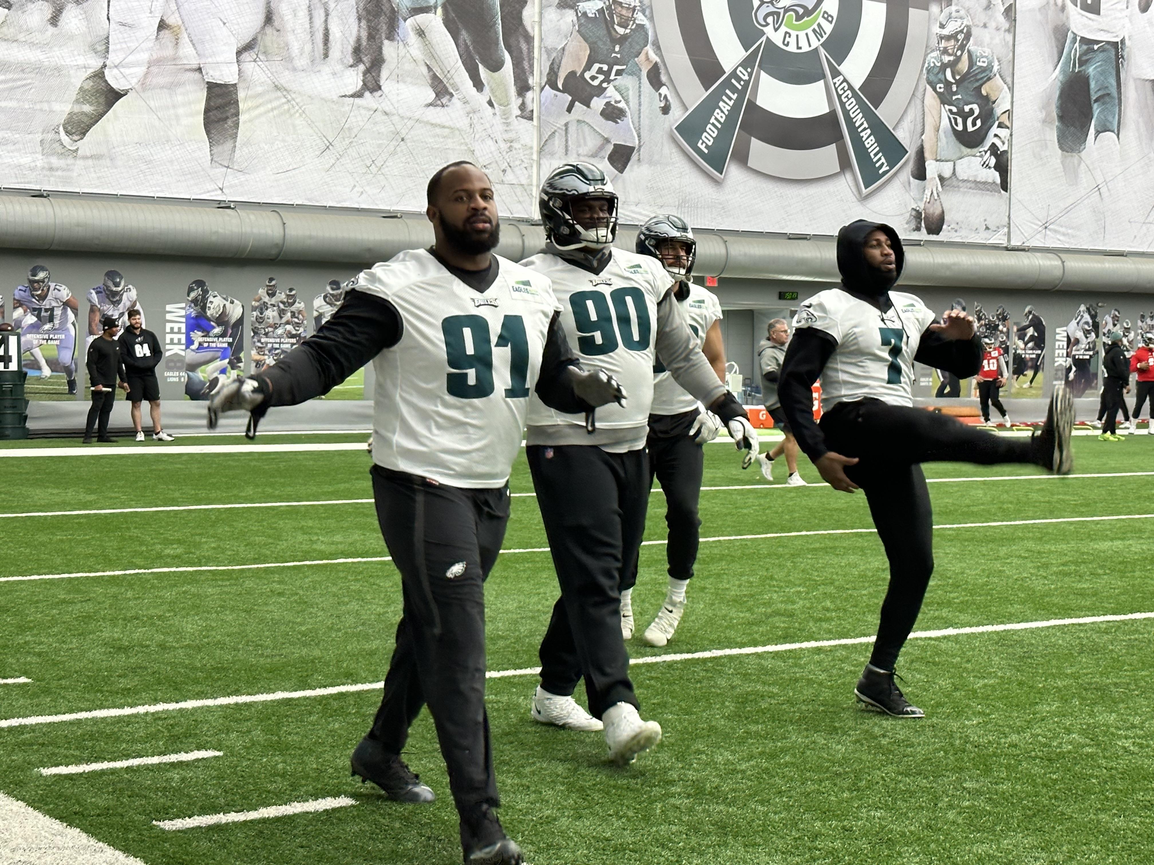 Fletcher Cox at practice on Jan. 26, 2023